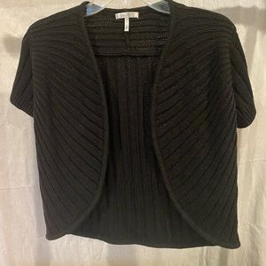 Black, open shrug, thick knit
